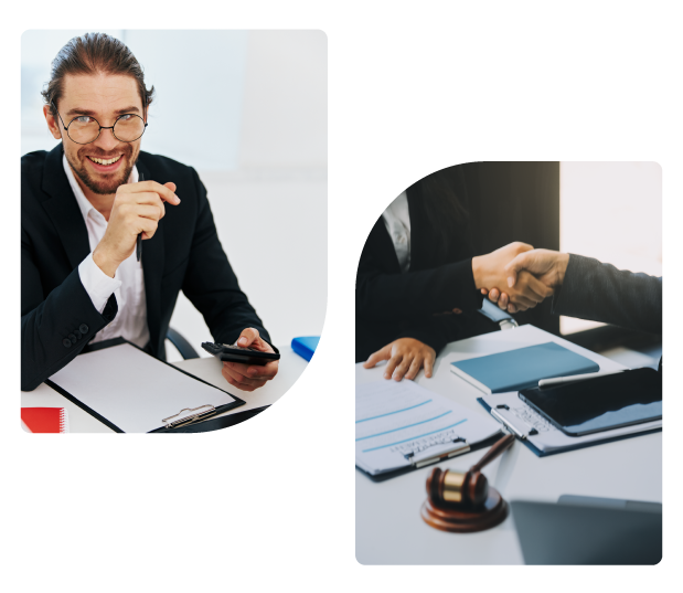 Certified Financial Advisor and Two Men Shaking Hands